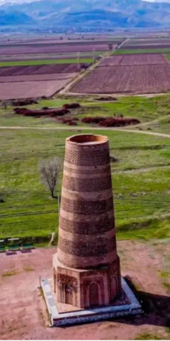 панорамный вид на башню Бурана и снежные пики