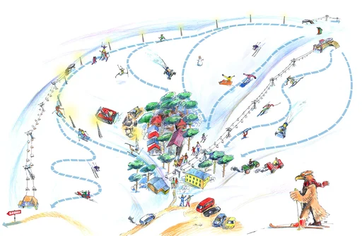 Карта горнолыжной базы Орловка в Кыргызстане